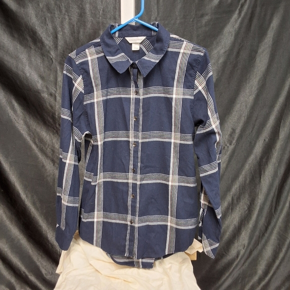 Christopher & Banks Plaid Color Long Sleeve T Shirt  Size Medium - Picture 12 of 12